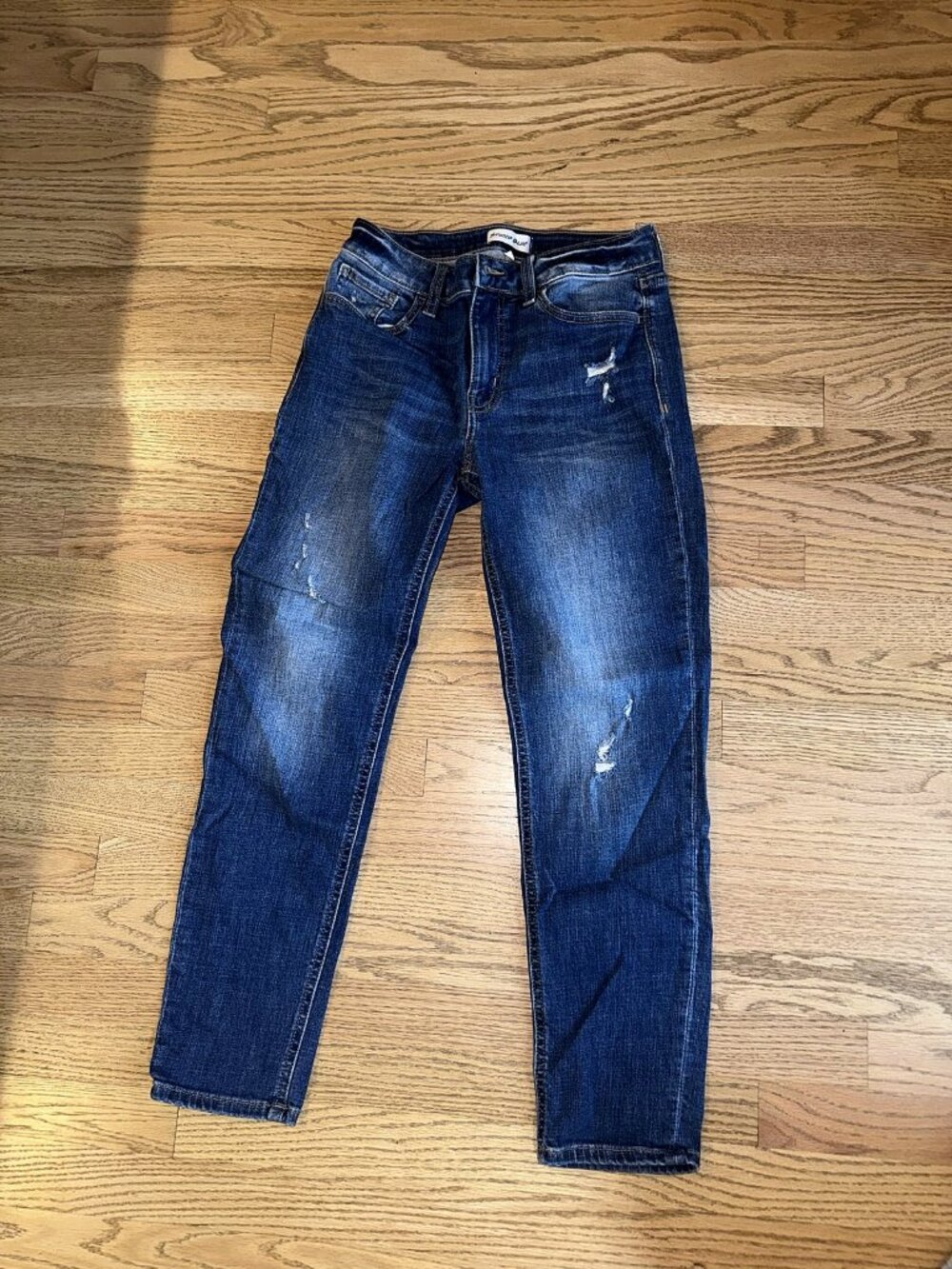Studio Blue Dark Wash Distressed Skinny Jeans Size 28
